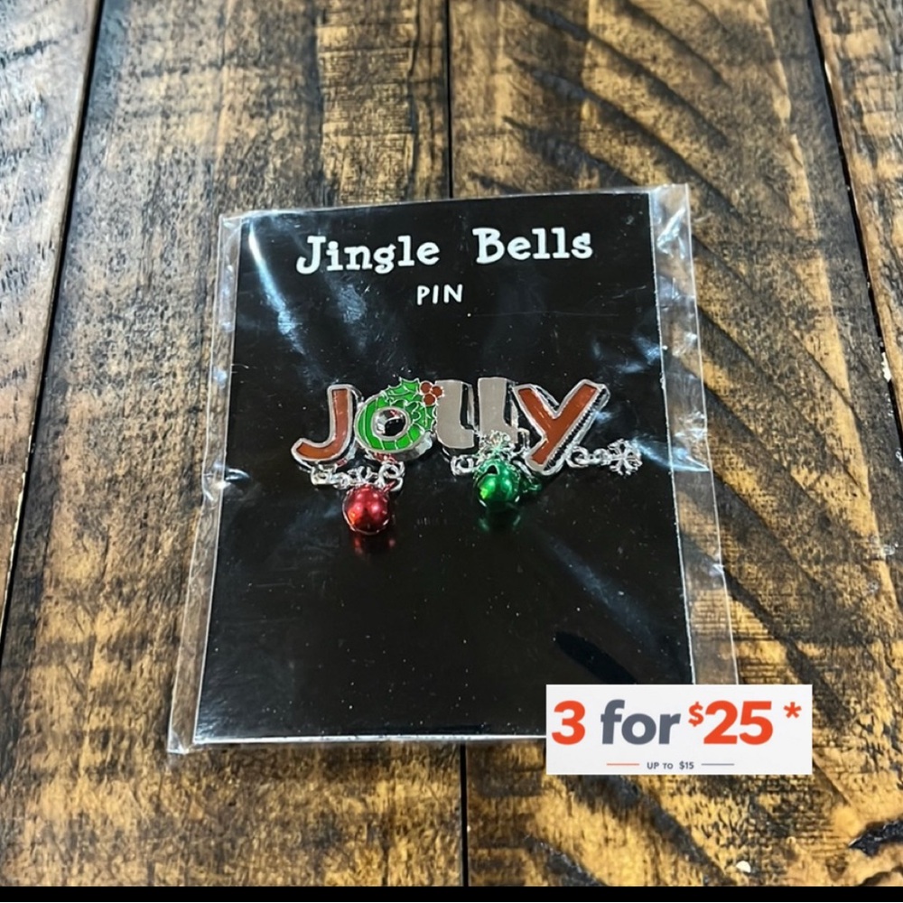 Jingle Bell Jolly Pin with bells